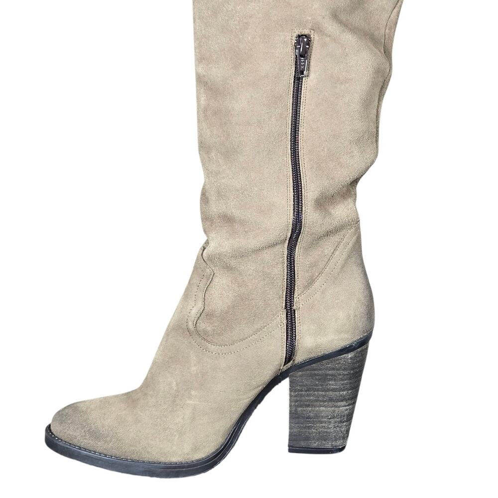 Musse & Cloud Over The Knee Boots Womens 9-9.5 EU 40 Joyse Suede Leather Heels - Picture 6 of 14
